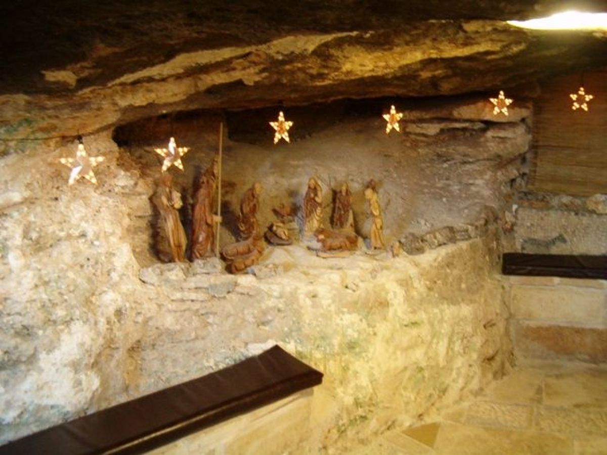 Vnitřní prostor jeskyně nedaleko Betléma