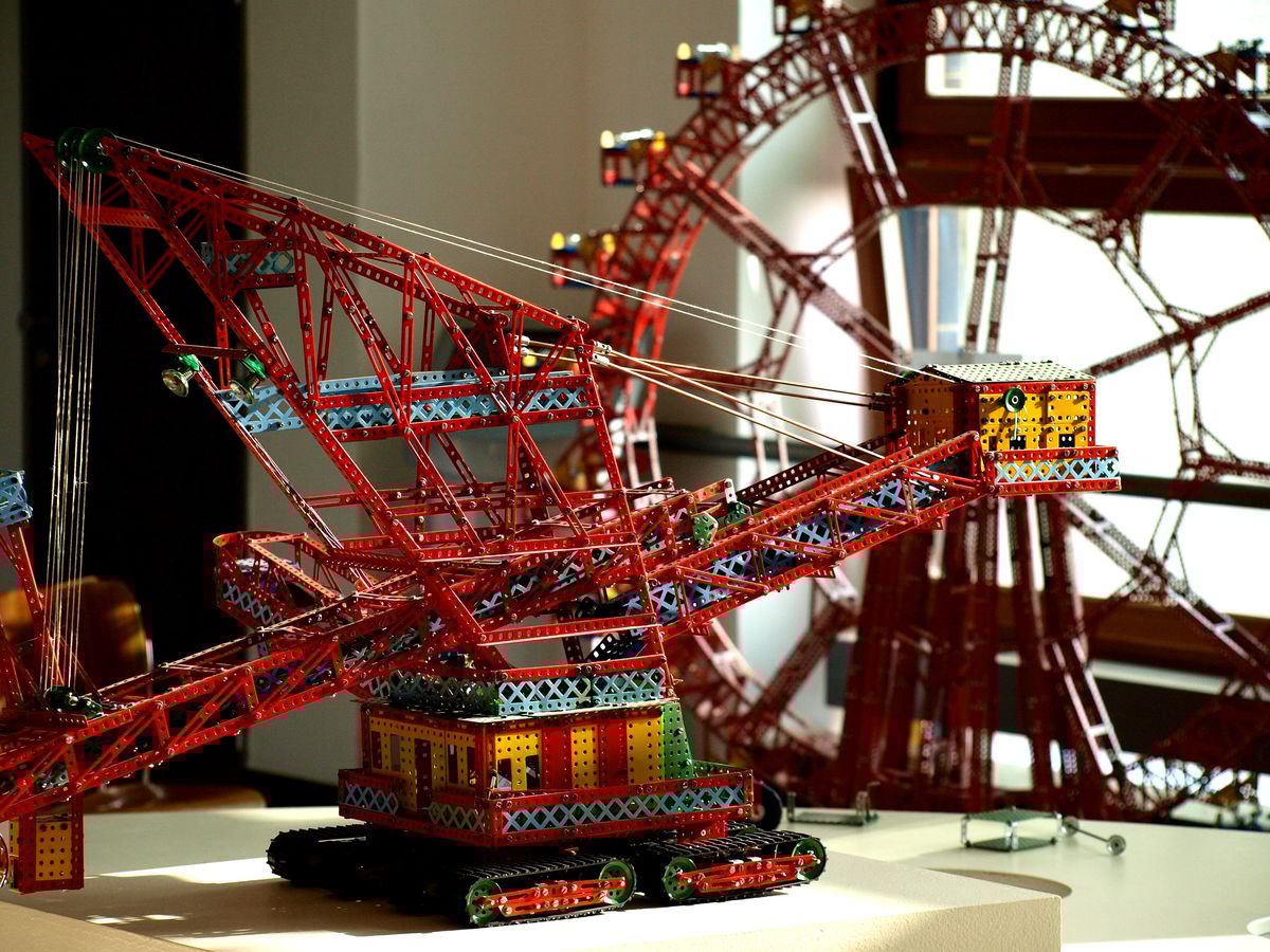 Model pásového rypadla v Národním technickém muzeu v Praze