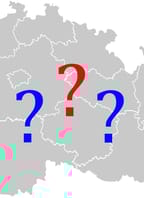 Slepá mapa ČR a otazníky