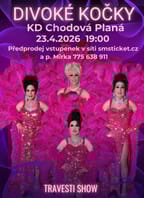 Travesti show Divoké kočky v KD Chodová Planá
