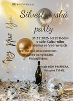 Silvestrovský fotbálek a párty ve Vedrovicích