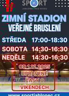 Veřejné bruslení od 1.12.2025