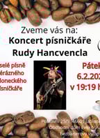Písničkář Ruda Hancvencl v kavárně