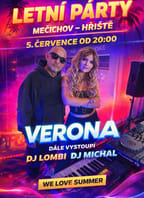 Letní párty – Verona, Dj Lombi, Dj Michal