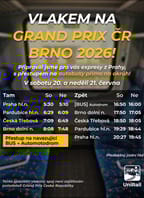 Zvláštním vlakem na GrandPrix 2026 Brno