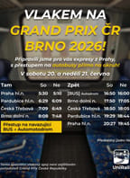 Zvláštním vlakem na GrandPrix 2026 Brno