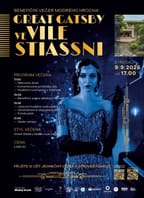 Benefiční večer Modrého hrocha Great Gatsby ve Vile Stiassni