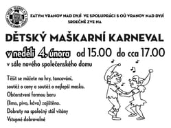 Dětský maškarní karneval ve Vranově nad Dyjí