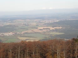 Pohled z Kurzovy rozhledny na Domažlice