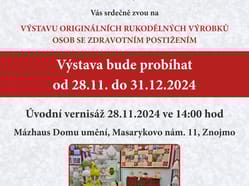 Vánoční výstava rukodělných výrobků zdravotně postižených