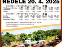 Velikonoční jízdy vyhlídkovým vlakem na Hevlínské trati