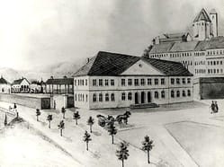 První nádražní budova Severní dráhy císaře Ferdinanda z roku 1839