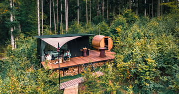 Tiny house na Sázavě s cedrovou saunou i snídaní