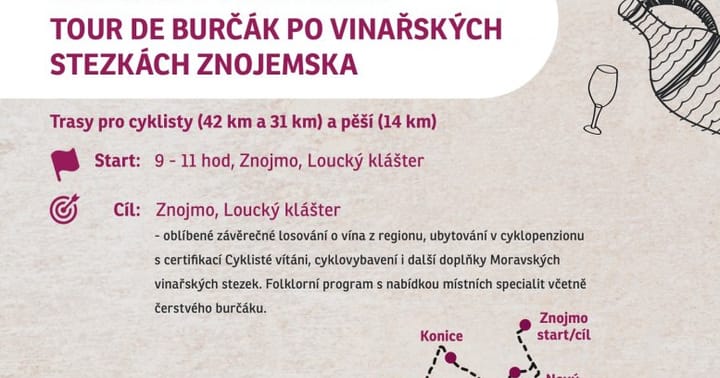 Tour de burčák po vinařských stezkách Znojemska