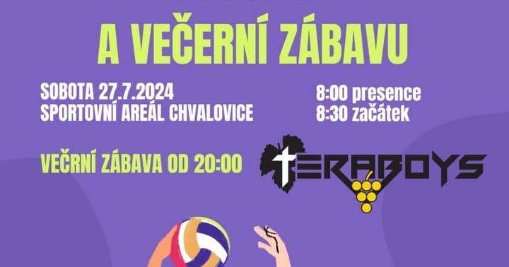 Chvalovický turnaj ve volejbale s večerní zábavou