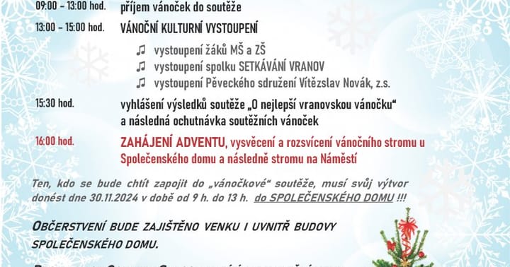Tradiční vánoční jarmark se soutěží o NEJ vánočku