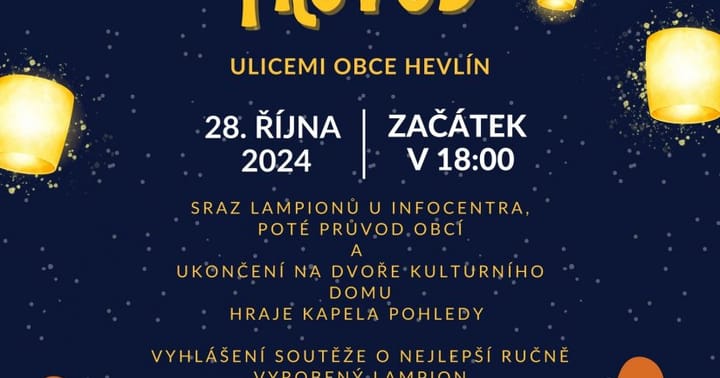 Lampionový průvod v Hevlíně