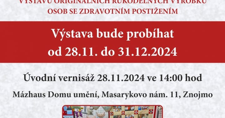 Vánoční výstava rukodělných výrobků zdravotně postižených
