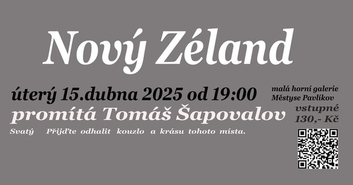 Pavlíkov - Nový Zéland - Tomáš Šapovalov