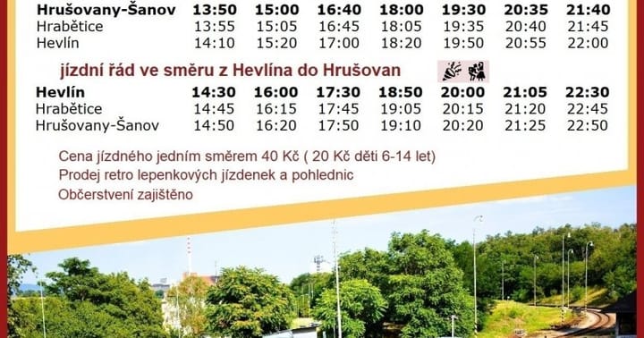 Velikonoční jízdy vyhlídkovým vlakem na Hevlínské trati