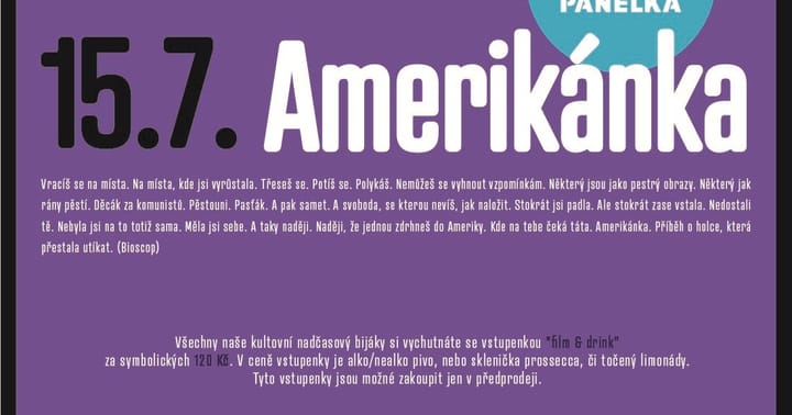 LETNÍ KINO & KULTOVKY na Panelce: Amerikánka