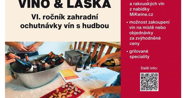 Zahradní ochutnávka vín VÍNO & LÁSKA