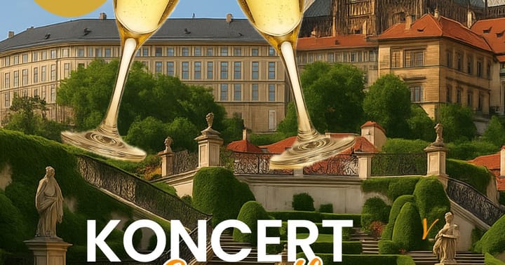 Koncert s přípitkem v barokní zahradě pod Pražským hradem