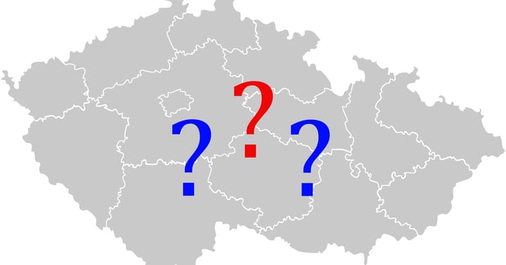 Slepá mapa ČR a otazníky