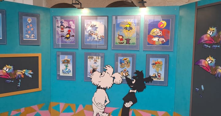 Štaflík a Špagetka na výstavě 60 let Večerníčku v Praze