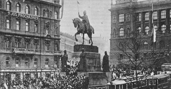 Demonstrace na Václavském náměstí 28. 10. 1918
