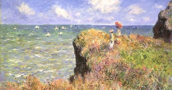 Claude Monet: Procházka po útesech v Pourville