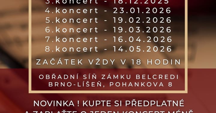 Klasická hudba na zámku 2025/2026 - PŘEDPLATNÉ