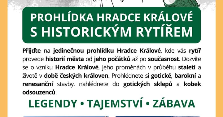 Rytíř provází Hradcem Králové