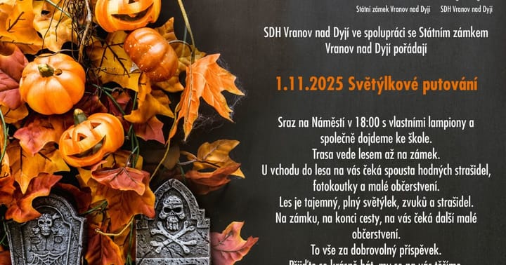 Světýlkové putování ve Vranově nad Dyjí
