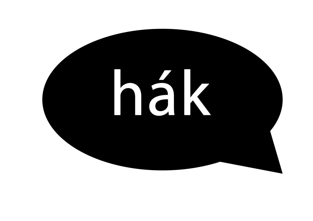 bublina se slovem hák