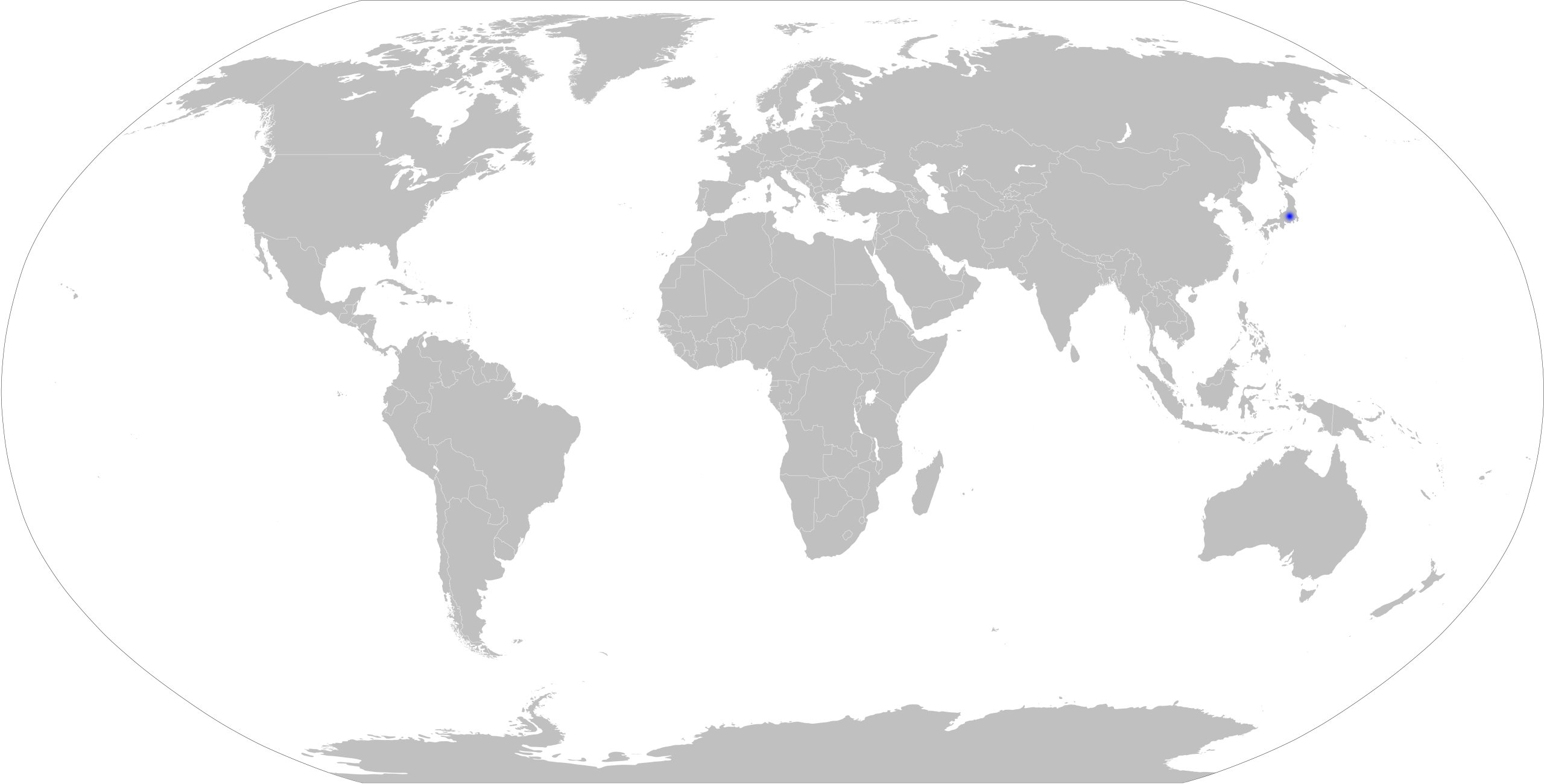 Slepá mapa světa - Japonsko