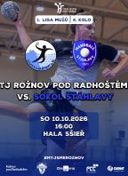 Házená: TJ Rožnov p. Radhoštěm – Sokol Šťáhlavy